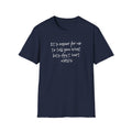 Navy  t-shirt with the slogan "It Is Easier To Tell You What Bits Don't Hurt" in bold white  text. A relatable, honest design for chronic pain warriors and the #hEDS community