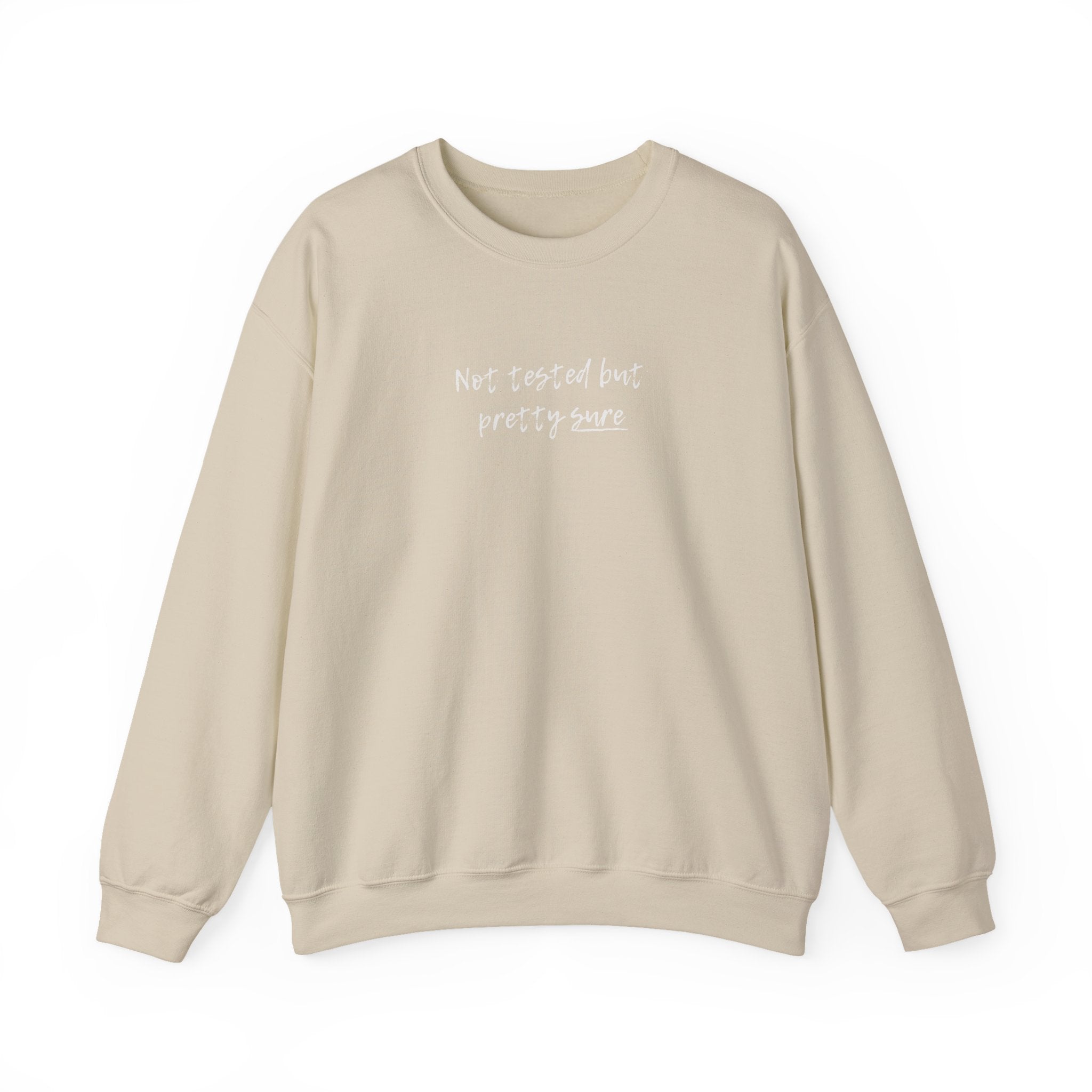 Not tested but pretty sure sweatshirt | minimalist handwritten text crewneck
