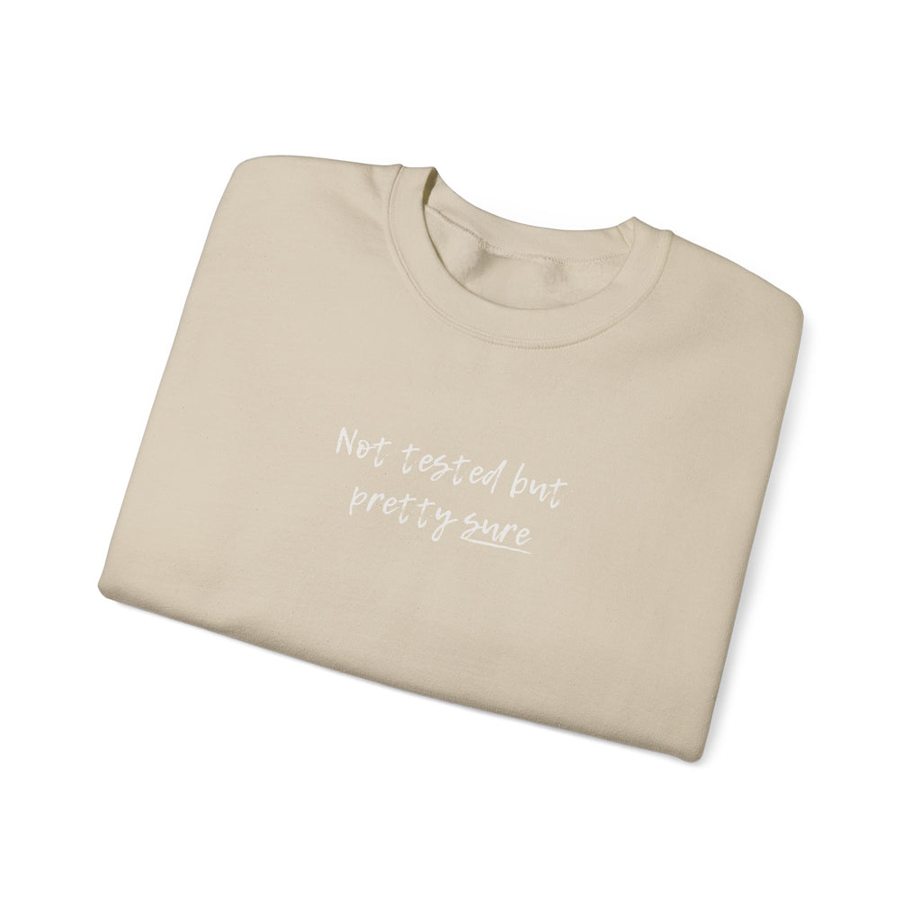 Not tested but pretty sure sweatshirt | minimalist handwritten text crewneck