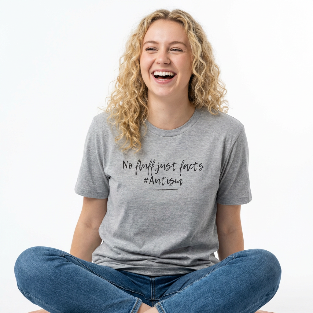 Autism Shirt | No Fluff Just Facts | Actually Autistic Tee | Neurodivergent Gift | Funny Autism Awareness Shirt | Sensory Friendly Clothing