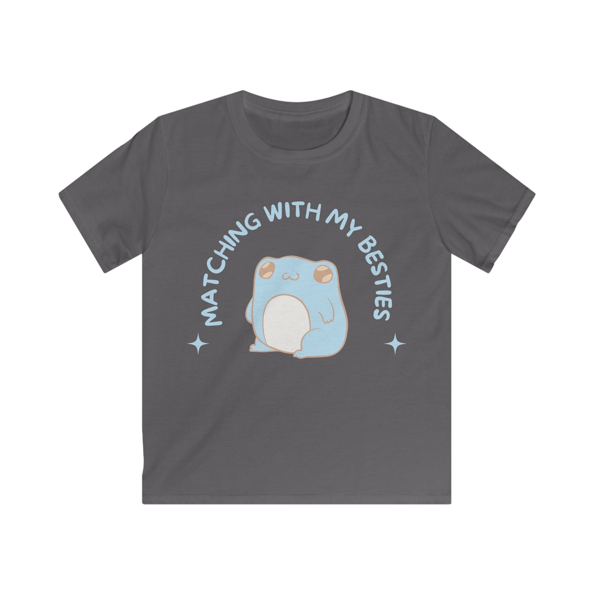 Blue Frog Matching Besties Kids Tee – Sensory Friendly Seamless T-Shirt – No Itchy Tags – Calm Blue Neurodivergent Gift – Soft Froggy Best Friend Top