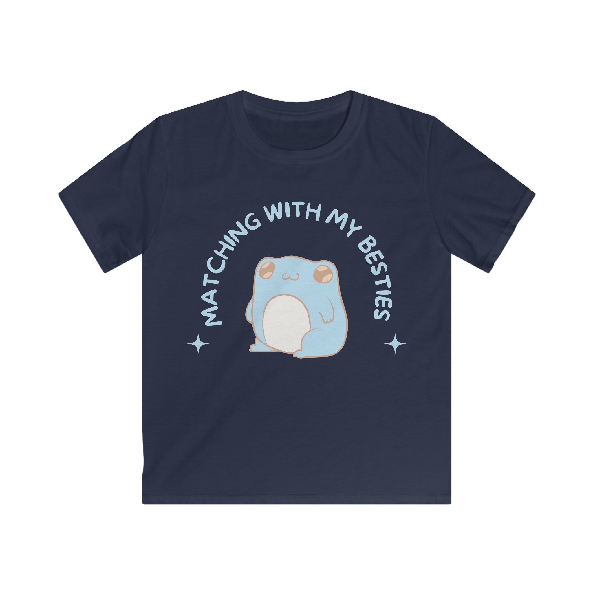 Blue Frog Matching Besties Kids Tee – Sensory Friendly Seamless T-Shirt – No Itchy Tags – Calm Blue Neurodivergent Gift – Soft Froggy Best Friend Top