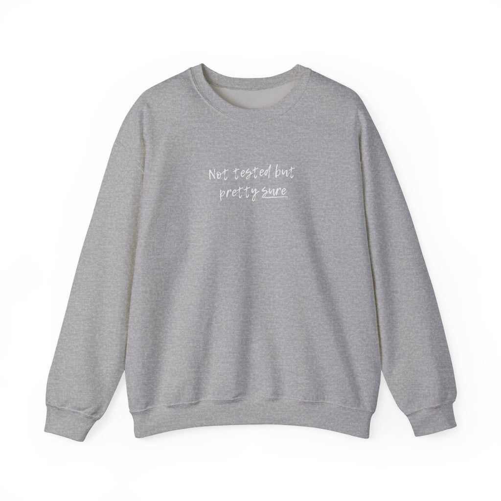 Not tested but pretty sure sweatshirt | minimalist handwritten text crewneck
