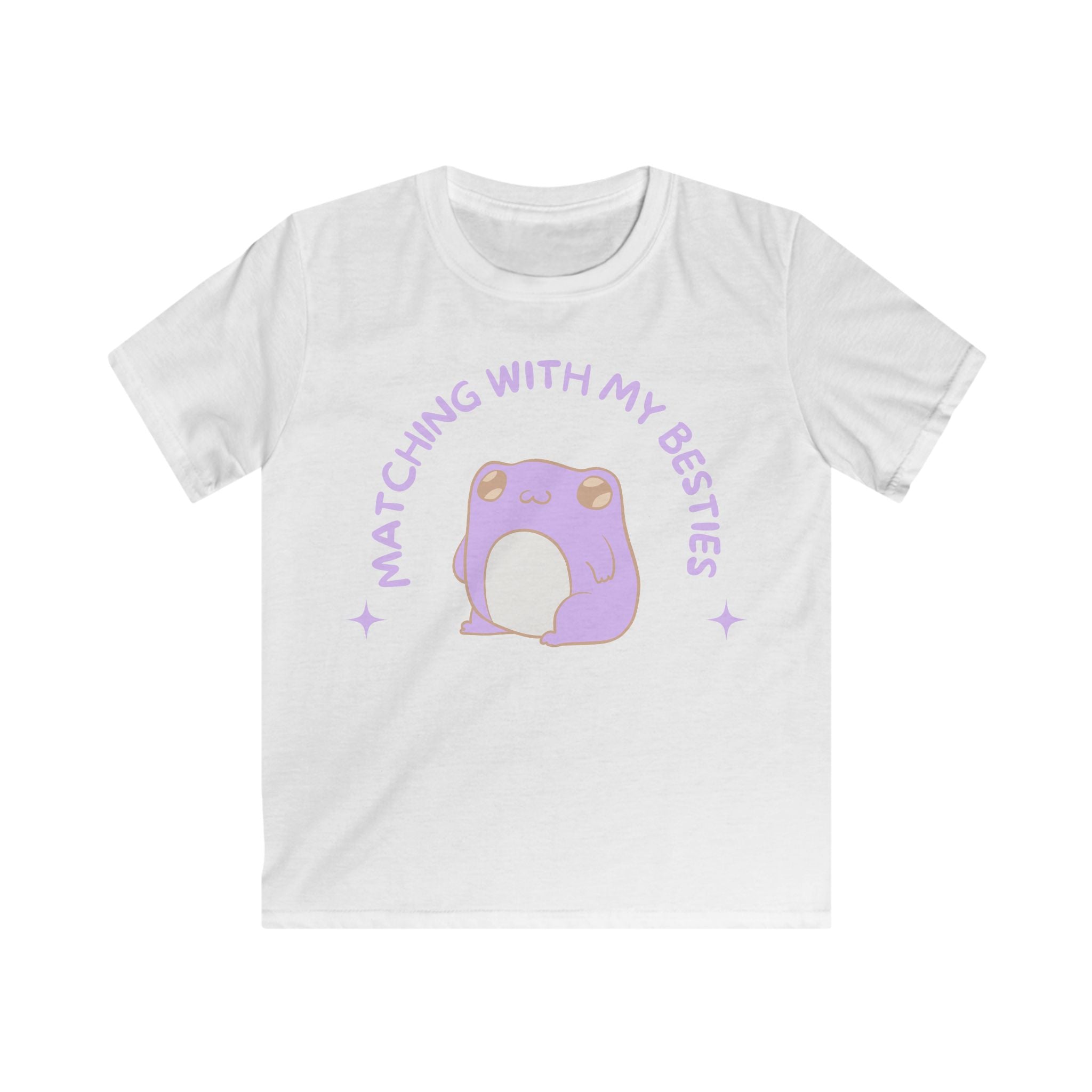 Matching Besties Frog Kids T-Shirt – Sensory Friendly Soft Cotton Tee – No Side Seams Tagless – Neurodivergent Neurospicy Gift – Blue Purple Pink