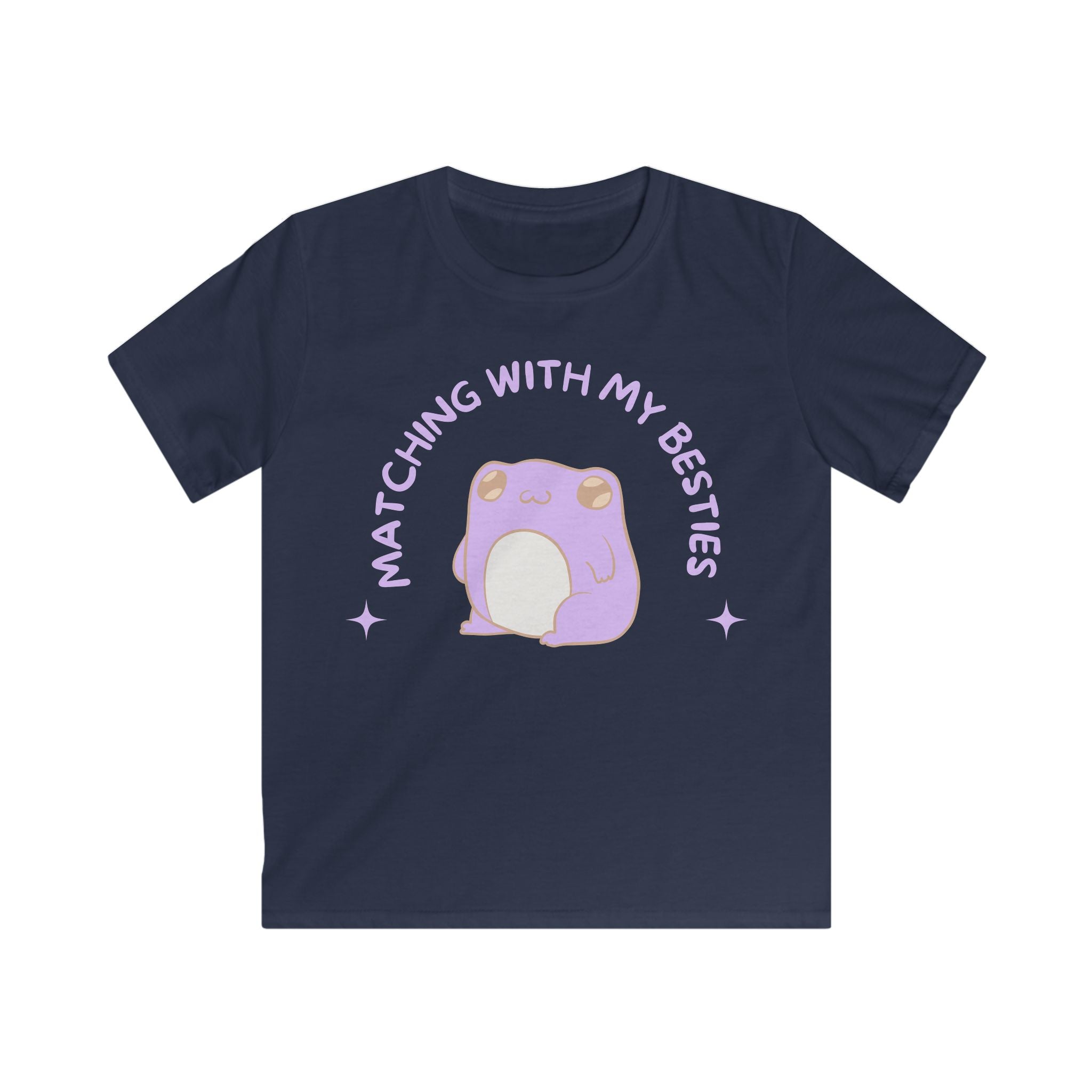 Matching Besties Frog Kids T-Shirt – Sensory Friendly Soft Cotton Tee – No Side Seams Tagless – Neurodivergent Neurospicy Gift – Blue Purple Pink