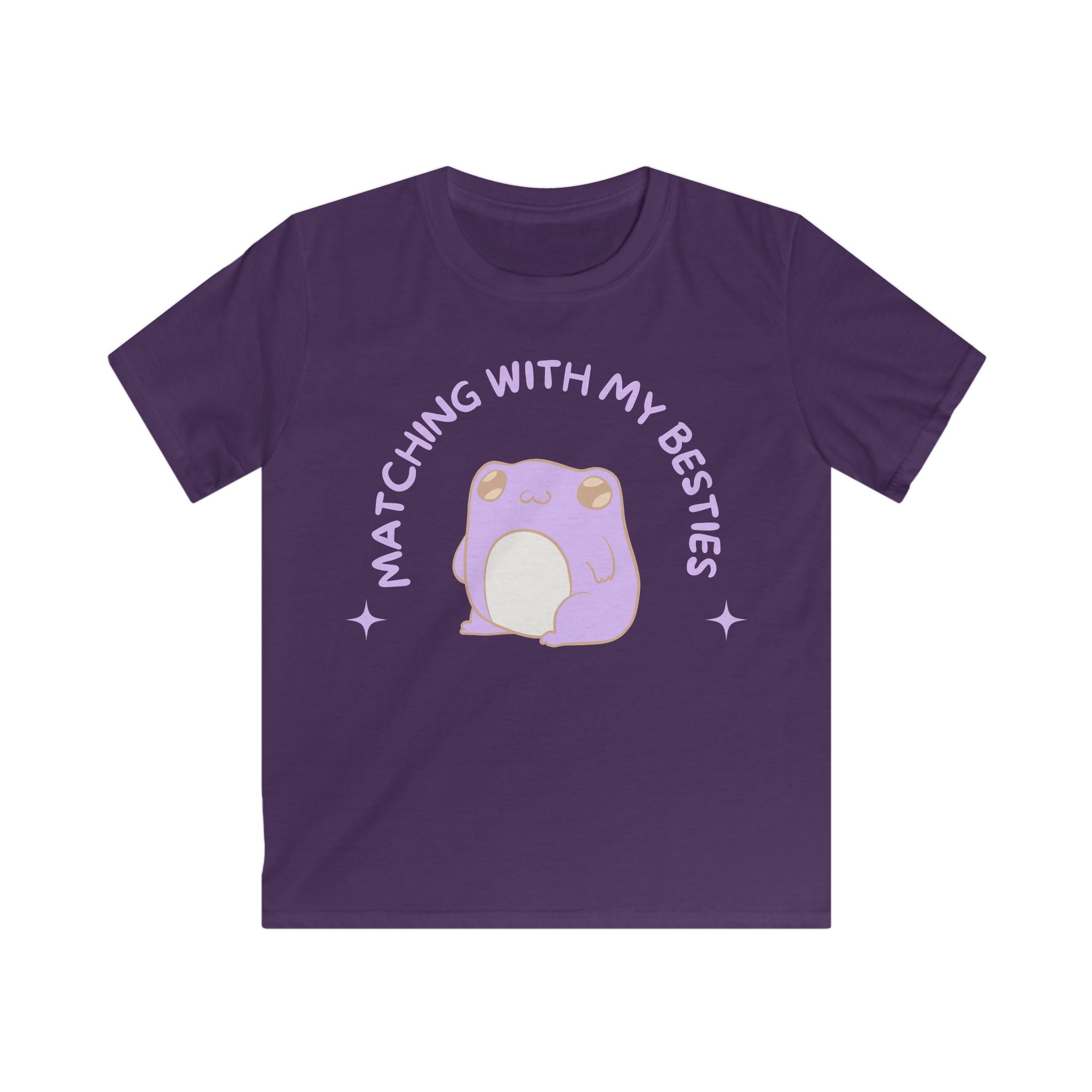Matching Besties Frog Kids T-Shirt – Sensory Friendly Soft Cotton Tee – No Side Seams Tagless – Neurodivergent Neurospicy Gift – Blue Purple Pink