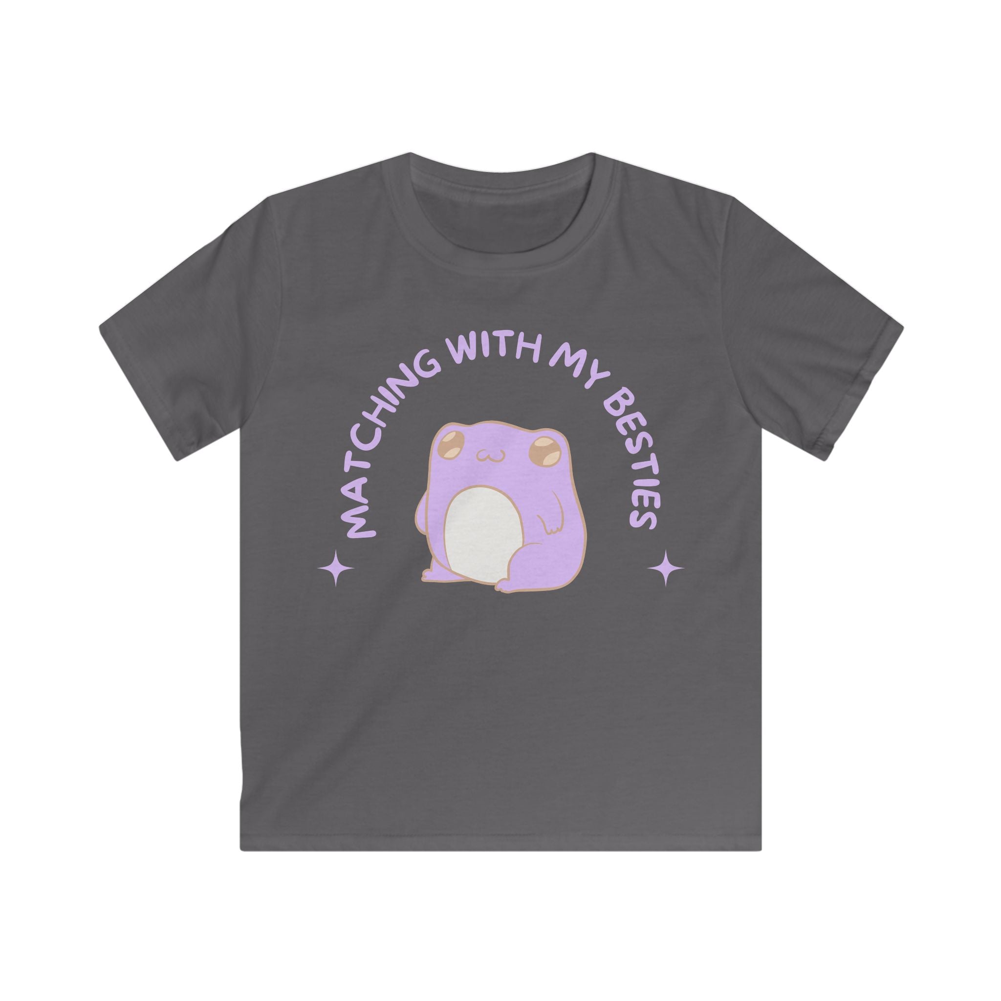 Matching Besties Frog Kids T-Shirt – Sensory Friendly Soft Cotton Tee – No Side Seams Tagless – Neurodivergent Neurospicy Gift – Blue Purple Pink