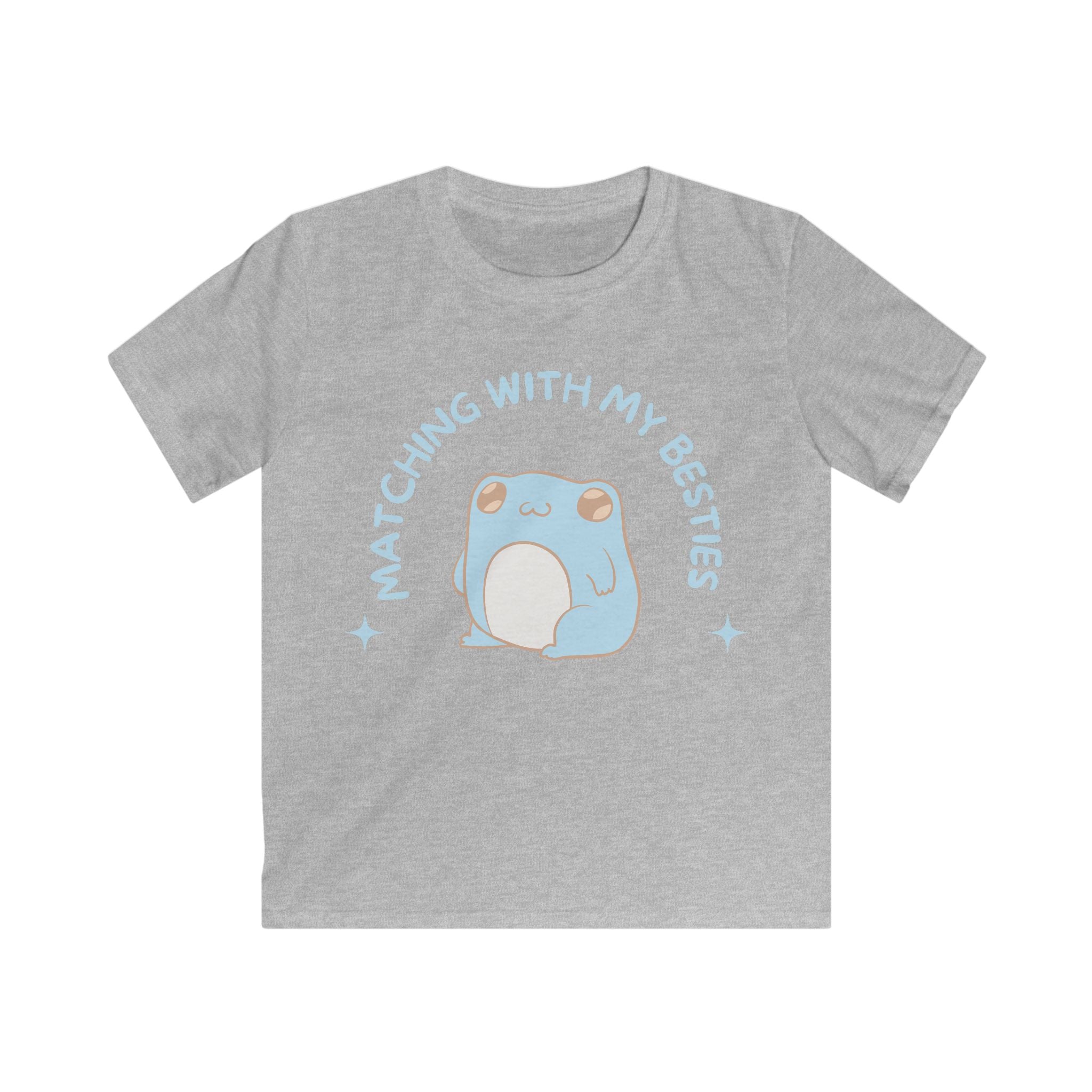 Blue Frog Matching Besties Kids Tee – Sensory Friendly Seamless T-Shirt – No Itchy Tags – Calm Blue Neurodivergent Gift – Soft Froggy Best Friend Top